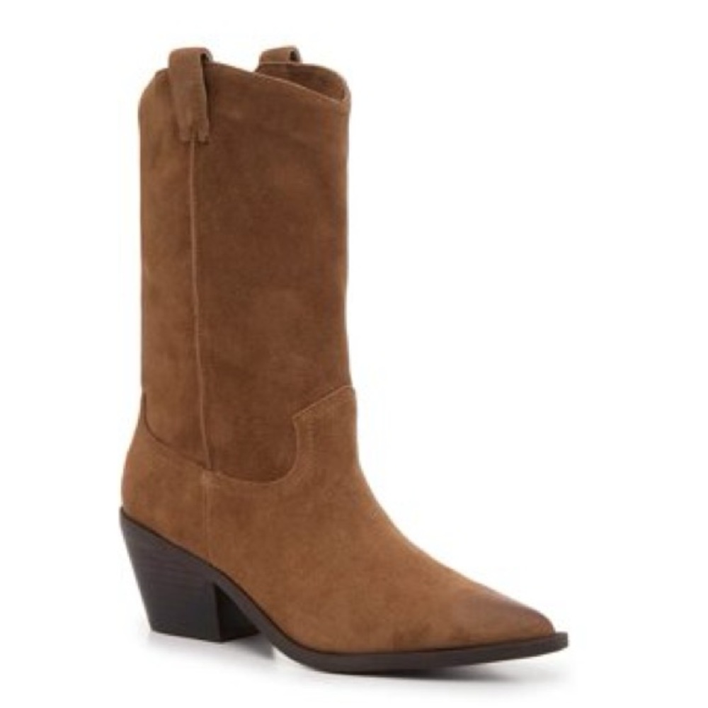 Steve Madden Stetson Women’s Suede Chestnut Western Boots Sz 9.5 NWT